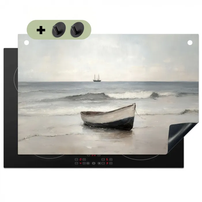 Roeiboot - Zee - Horizon Inductie beschemer met haakjes klein -3d