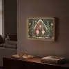 Kerst - Gnomen - Peperkoekhuisje - Rood - Groen Light Box met batterij (Wandlamp) middel -sfeer1