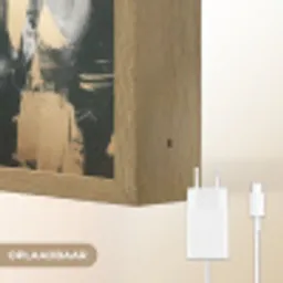 Portret - Vrouw - Penseelstreken - Goud Light Box met batterij (Wandlamp) middel -USP_websiteoplaadbaarNL