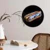 Hotdog - Porselein - Delfts blauw - Eten Wandcirkel kunststof plaat 5mm dik klein -sfeer4