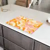 Abstract - Golvend - Oranje Inductie beschermer vinyl 3mm klein -sfeer8