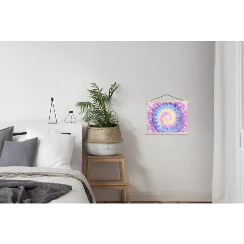 Spiraal - Tie dye - Pasteltinten textielposter latten blank klein -woonkamer