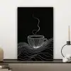 Lijntekening - Koffiekop - Zwart canvas 2cm klein -sfeer6