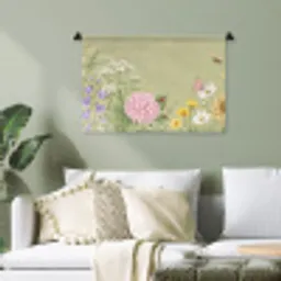 Botanisch - Bloemen - Kleurrijk Wandkleed katoen klein -sfeer7
