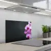 Purperen Orchideeënpracht op Leisteen keuken achterwand spatscherm klein -3d_schuin