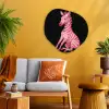 Zebra - Roze - Gestreept Wandcirkel Organisch Plexiglas middel -sfeer4