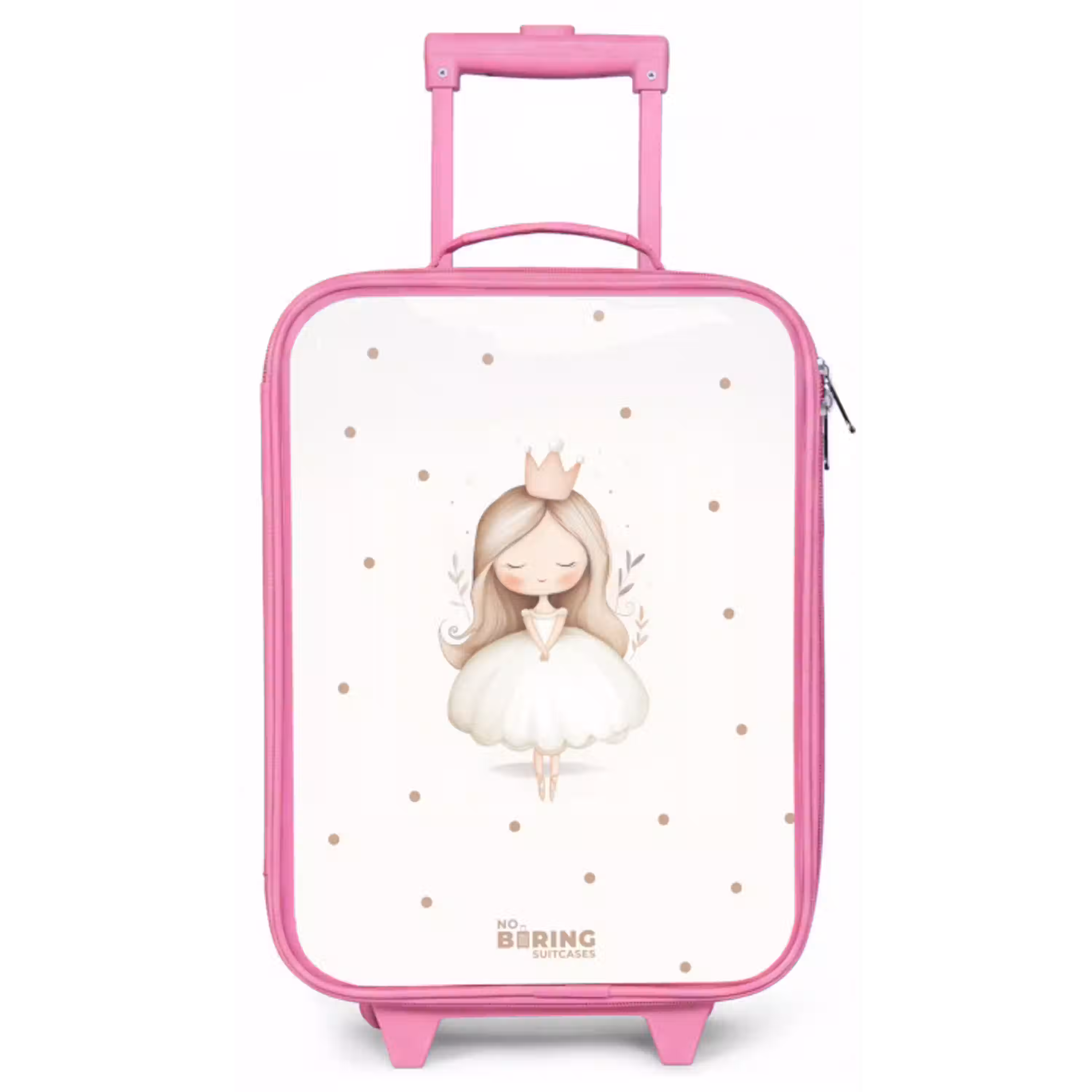 Ballerina prinses tussen beige stippen Kinderkoffer - Roze klein -zz3dotto