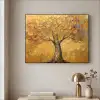 Goud - Boom - Abstract - Modern Textielframe zwart klein -sfeer2