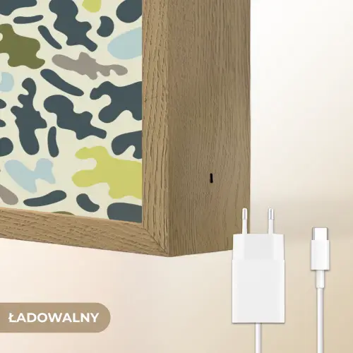 Camouflage - Groen - Blauw - Jongens - Kinderen Light Box met batterij (Wandlamp kind) middel -USP_websiteoplaadbaarNL