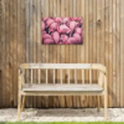 Flamingo - Roze - Dieren Tuinposter op houten frame 2 cm dik klein -sfeer4