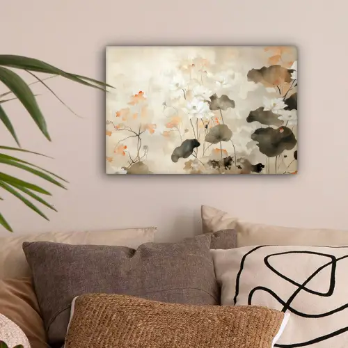Bloemen - Japandi - Wabi sabi canvas 2cm klein -sfeer1