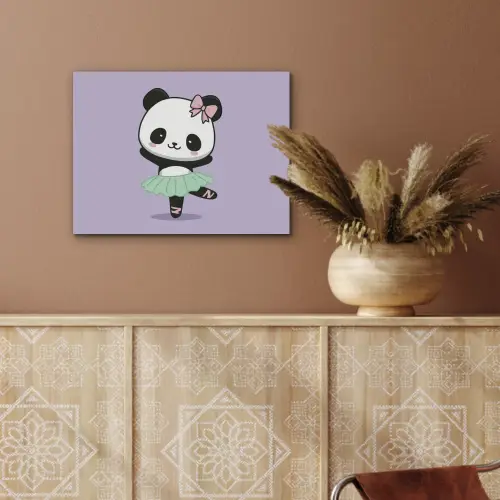 Dansende panda - Paars - Sierlijk - Kawaii PET vilt klein -sfeer4