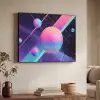Cirkels - Vlakken - Abstract - Blauw Textielframe - compleet frame klein -sfeer3
