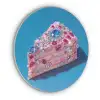 Taart - Edelstenen - Glitters - Roze Akoestische PET Vilt - Rond klein -3d