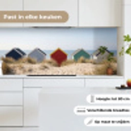 Strand - Huisjes - Kleurrijk - Duinen keuken achterwand 2 middel -sfeer4_NL