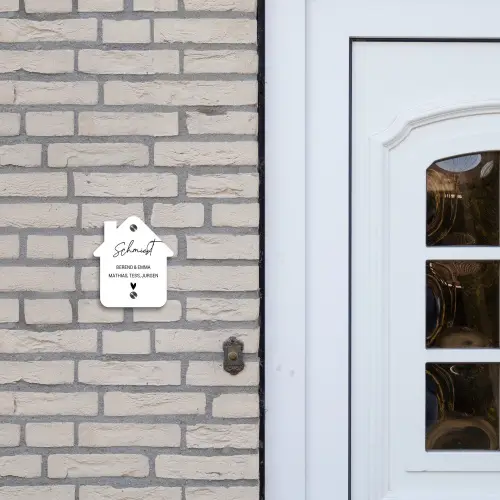 Wit vlak - Sierlijk Naambord Huisje klein -sfeer1