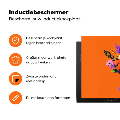 Kaartje - Boeket - Bloemen Inductie beschermer vinyl 3mm klein -zzzzzzz-td-ups