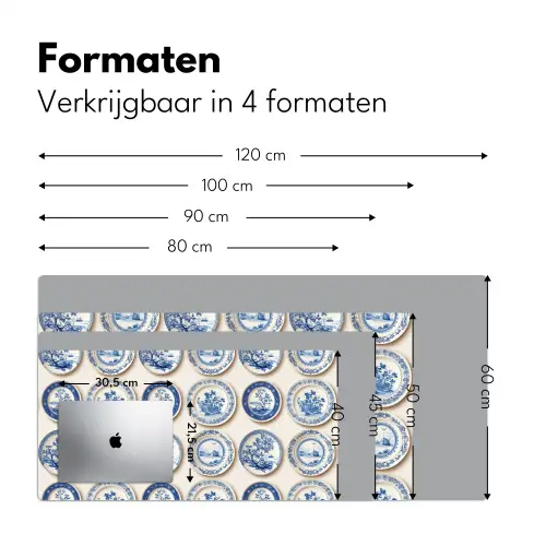 Borden - Bomen - Planten - Blauw Muismat XXL klein 681 -sfeer5