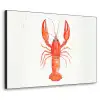 Kreeft - Waterverf - Aquarel - Oranje Textielframe zwart klein -3d