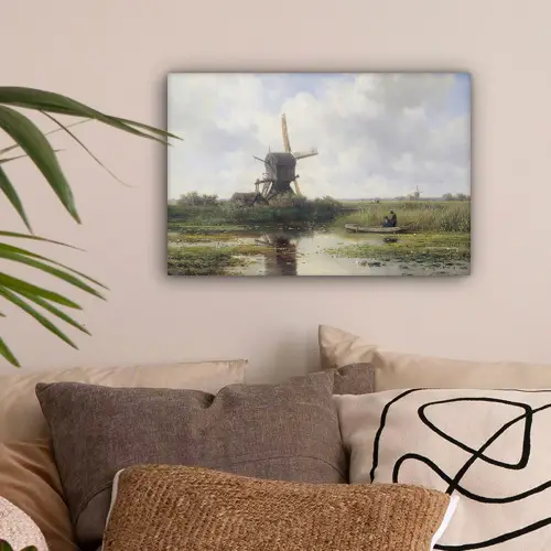 Molen - Willem Roelofs - Oude meesters - Kunst canvas 2cm klein -sfeer1