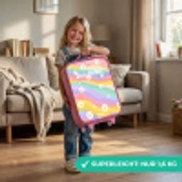 Madeliefjes op regenboogachtergrond Kinderkoffer - Roze klein -sfeer2_DE