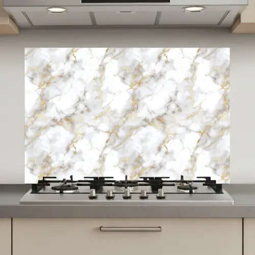 Gouden aders - Marmer - Wit keuken achterwand spatscherm klein 900 -3d_website