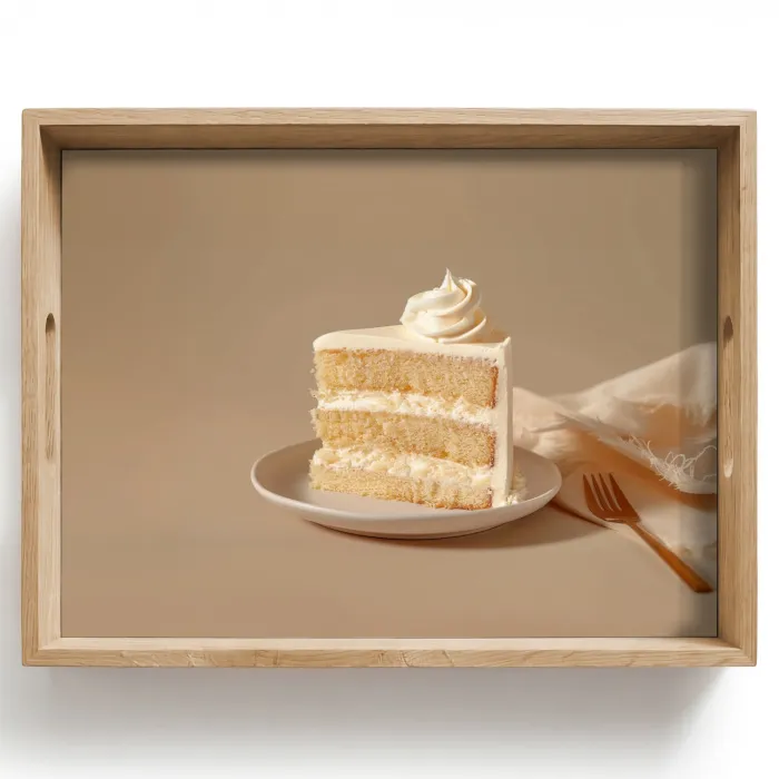 Vanilletaart - Cake - Romig Dienblad Rechthoek middel -z3d_shopping