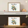 Schildpad - Waterverf - Kleuren - Dieren - Meisjes - Jongens Light Box met batterij (Wandlamp kind) middel -sfeer3_kind