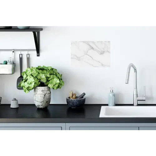 Marmer - Structuur - Wit - Grijs - Steen - Marmerlook Muursticker klein -keuken