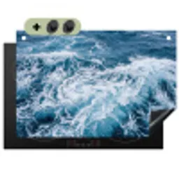 Golven - Oceaan - Blauw Inductie beschemer met haakjes klein -3d