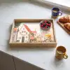 Bloemen - Huizen - Dorp Dienblad Rechthoek middel -sfeer2