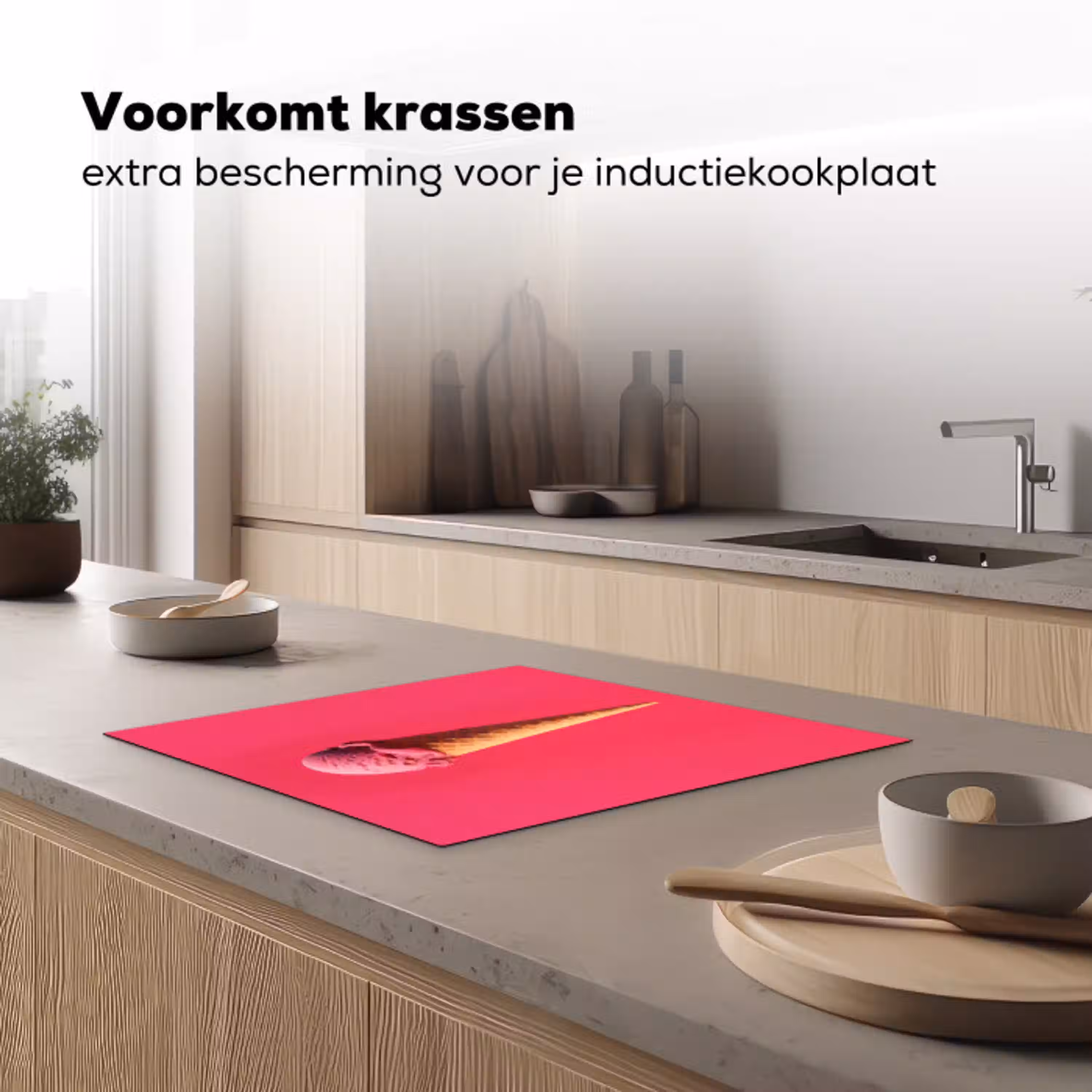 Schepijs - Roze - Hoorntje Inductie beschermer vinyl 3mm middel -sfeer1
