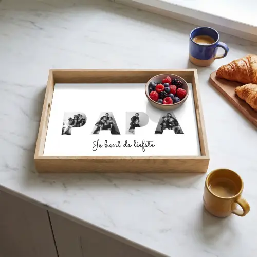 Papa - Lettercollage Dienblad Rechthoek middel -sfeer2