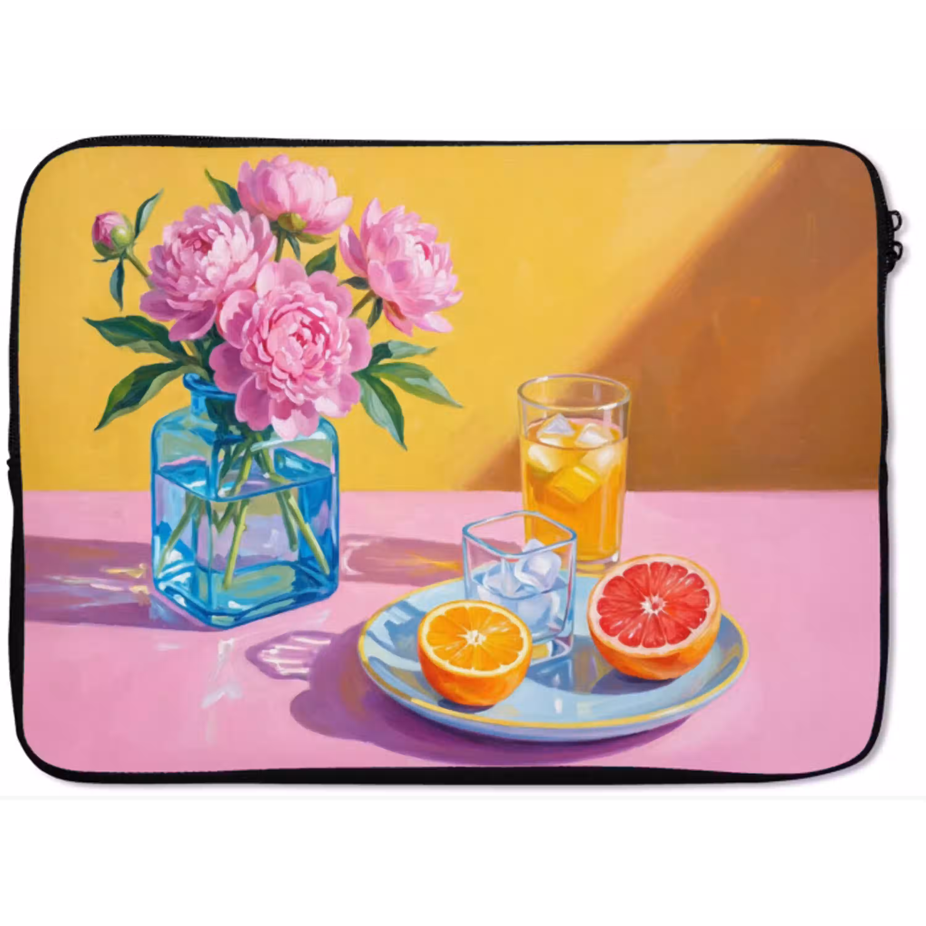 Bloemen - Roze - Modern laptophoes neopreen klein -zkaufland3dotto