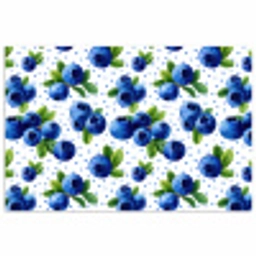 Bessen - Patroon - Blauw poster papier klein 62 -3d