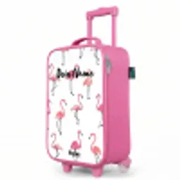 Flamingo feestje Kinderkoffer - Roze klein -productfoto_schuin