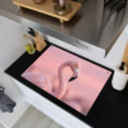 Flamingo - Portret - Roze Inductie beschemer met haakjes klein -sfeer1