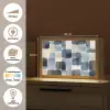 Patroon - Blauw - Vierkanten Light Box met kabel (Tafellamp) klein -USP_websiteoverzichtNL