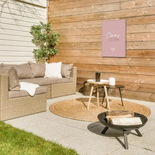 Oma's Tuin met Hart Tuinposter op houten frame 2 cm dik klein -sfeer2