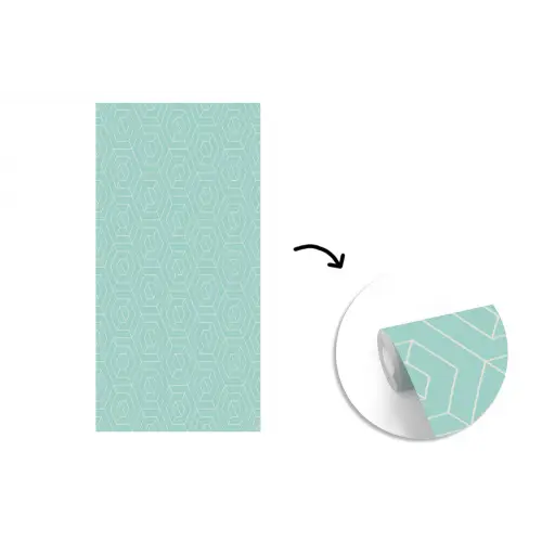 Turquoise - Patroon - Lijnen fotobehang vinyl groot 64 -3d