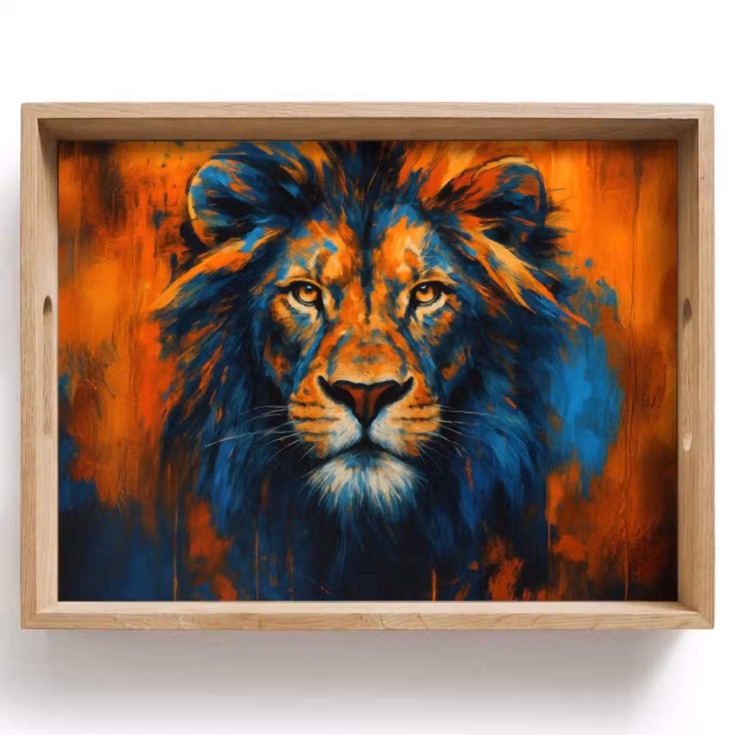 Dienblad - Schilderij - Leeuwenkop - Oranje