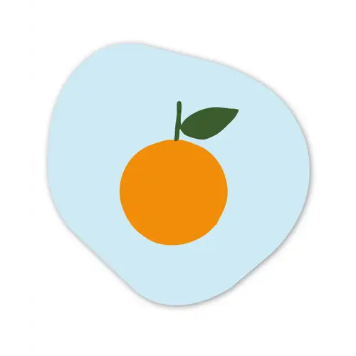 Fruit - Sinaasappel - Oranje Wandcirkel Organisch Forex 3mm klein -3d