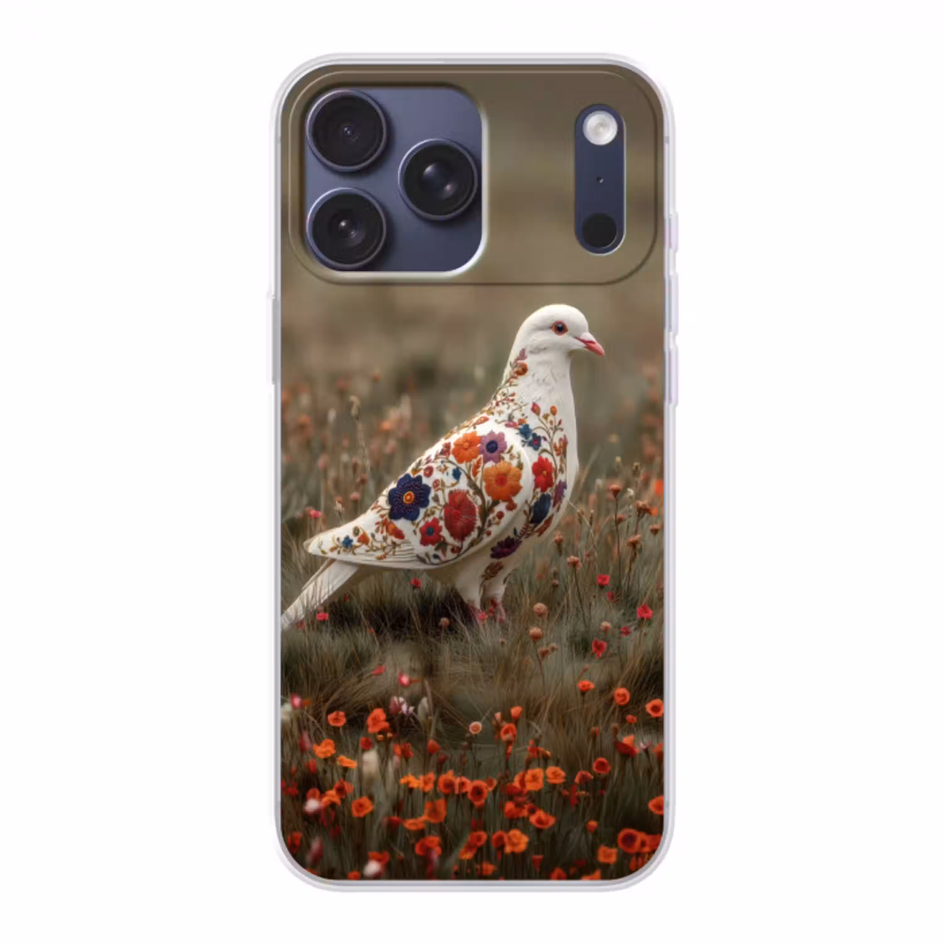 Duif - Bloemen - Natuur Telefoonhoesje iPhone 17 Pro Max klein -3d