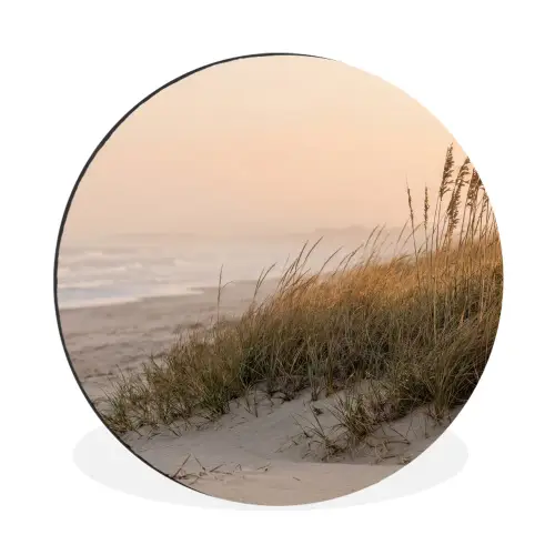 Duinlandschap - Zonsondergang - Strand Wandcirkel aluminium klein -3d