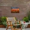 Klaprozenveld bij zonsondergang Tuinposter op houten frame 2 cm dik klein -sfeer3