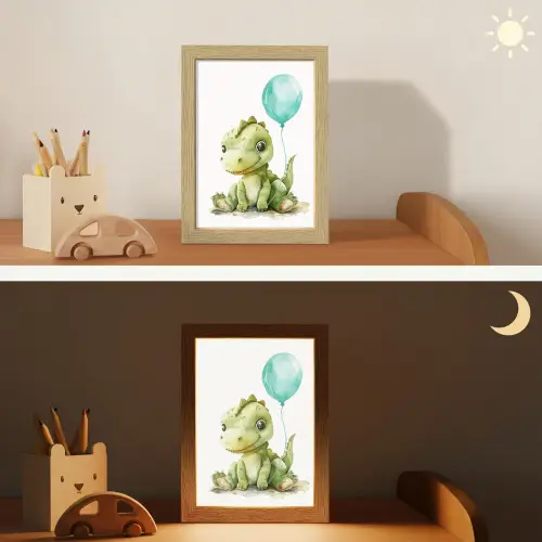 Draak - Baby dier - Blauwe ballon Light Box met kabel klein -sfeer3_kind