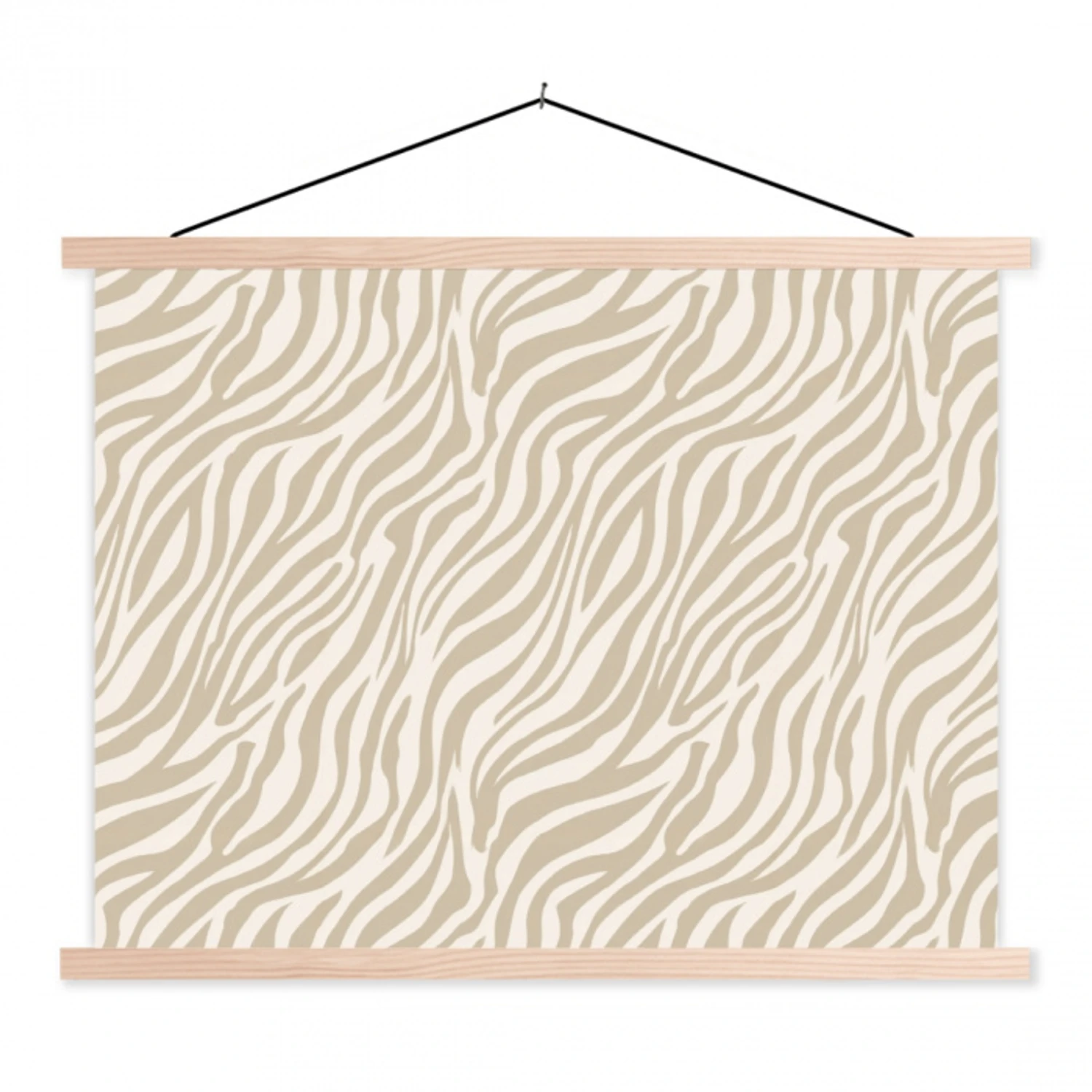 Zebra - Patroon - Beige textielposter latten blank klein 122 -3d
