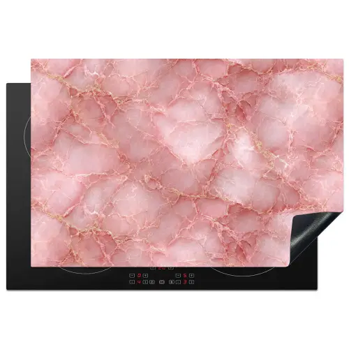 Roze - Kwarts - Goud - Marmer Inductie beschermer vinyl 3mm klein 276 -3d