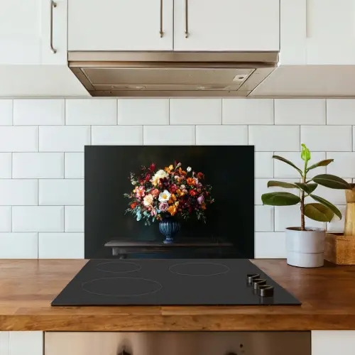 Groot - Bloemen - Vaas - Boeket keuken achterwand spatscherm klein -sfeer2