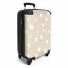 Beige achtergrond met witte stippen NBS - Handbagage koffer - Unisex middel -productfoto_3d